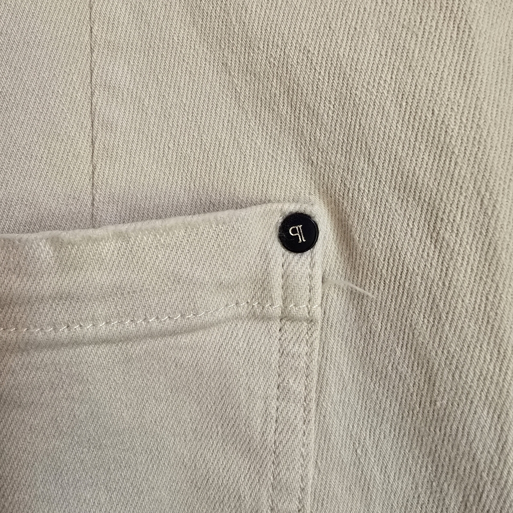 Anthropologie NWT Pilcro The Kit High Rise Utility Denim Ivory Hemp Shorts SZ 34 - Picture 6 of 11